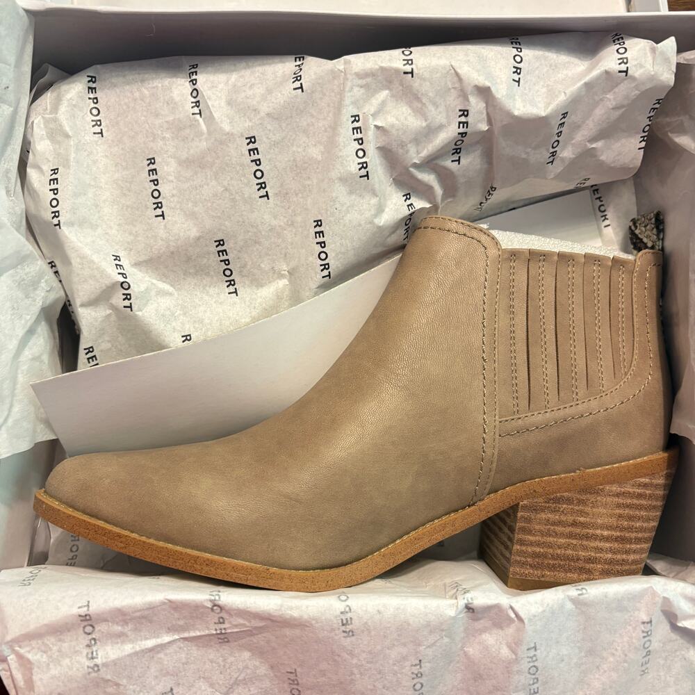 Report Oberon Ankle Boots 9 Taupe Beige NWT Ankle Booties Western Boho Festival